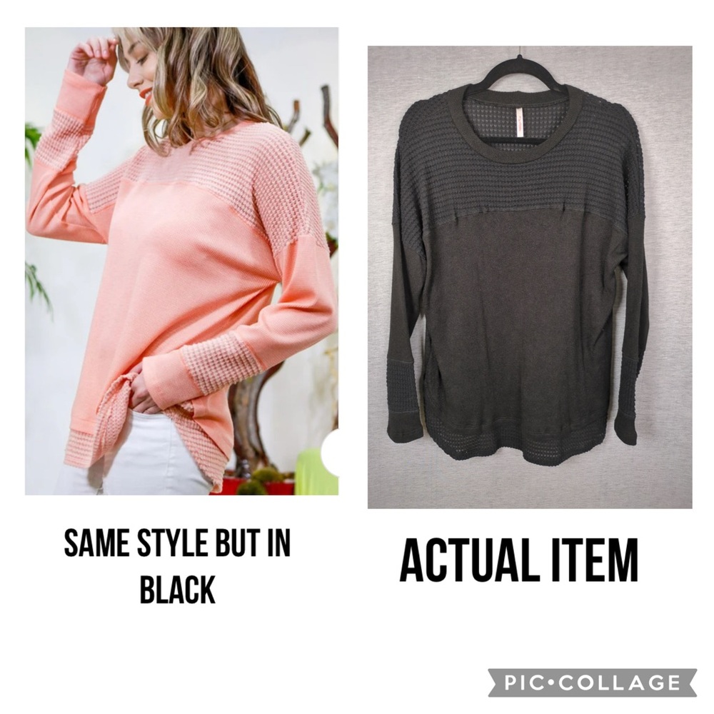 NWOT My Story Round Neck Top- Black